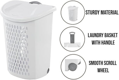Wheeled Laundry Hamper with Handle - Image 4