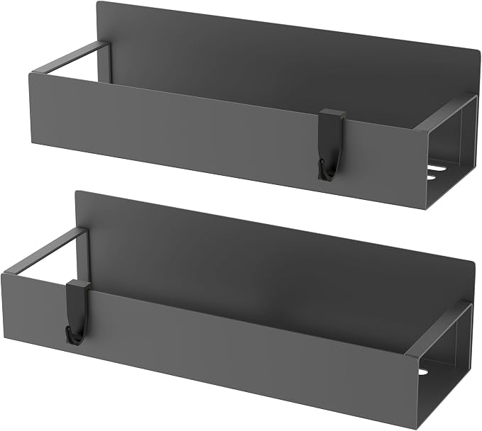 Metal Magnetic Spice Rack for Refrigerator Dark Gray, 2 Pack | Magnetic Shelves - Image 6