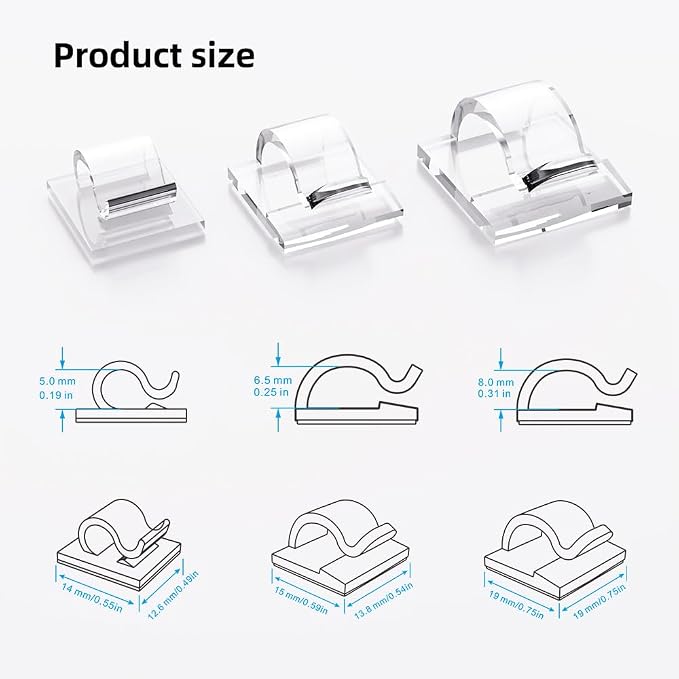 100 PCS Cable Clips Cord Organizer, Wire Holder - Image 2
