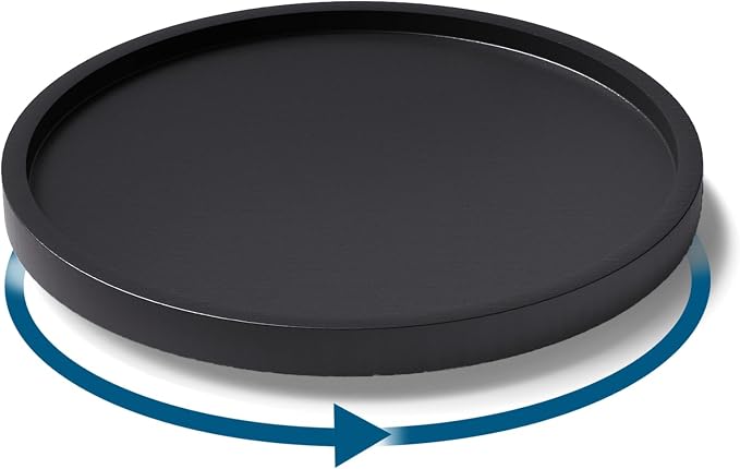 Lazy Susan Organizer for Kitchen, Bamboo Turntable for Cabinet, Small（Black） by VERTORGAN