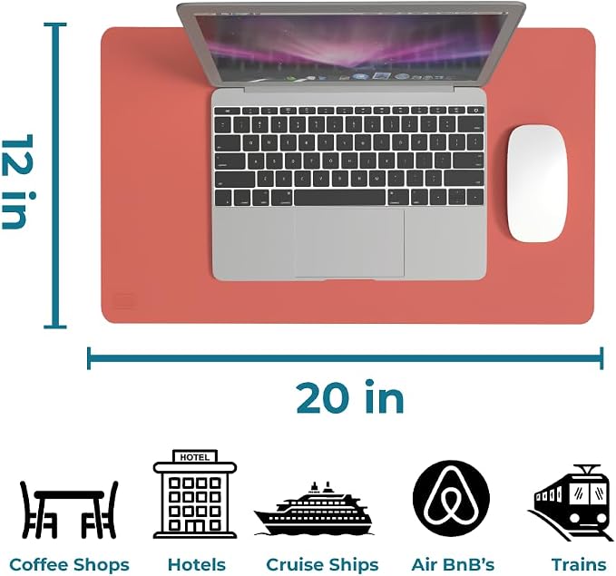 BLACK+DECKER Small Travel Desk Mat, Office Desk Pad, Computer Mat, Laptop Pad - Image 6