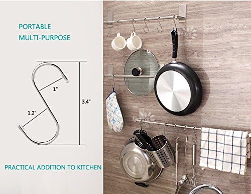 20 Pack 3.4" S Shaped Hooks Stainless Steel Metal Hangers Hanging Hooks - Image 2