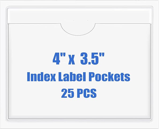Origin-Joy 25 PCS Self-Adhesive Index Label Pockets by Origin-Joy