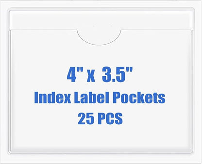 Origin-Joy 25 PCS Self-Adhesive Index Label Pockets by Origin-Joy