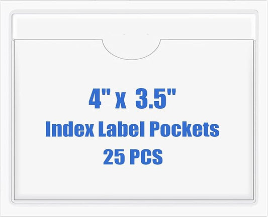 Origin-Joy 25 PCS Self-Adhesive Index Label Pockets by Origin-Joy