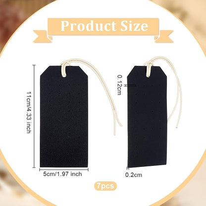 OLYCRAFT 7pcs Portable Leather Earring Holders 4.3x2 Inch Black Leather Earring - Image 2