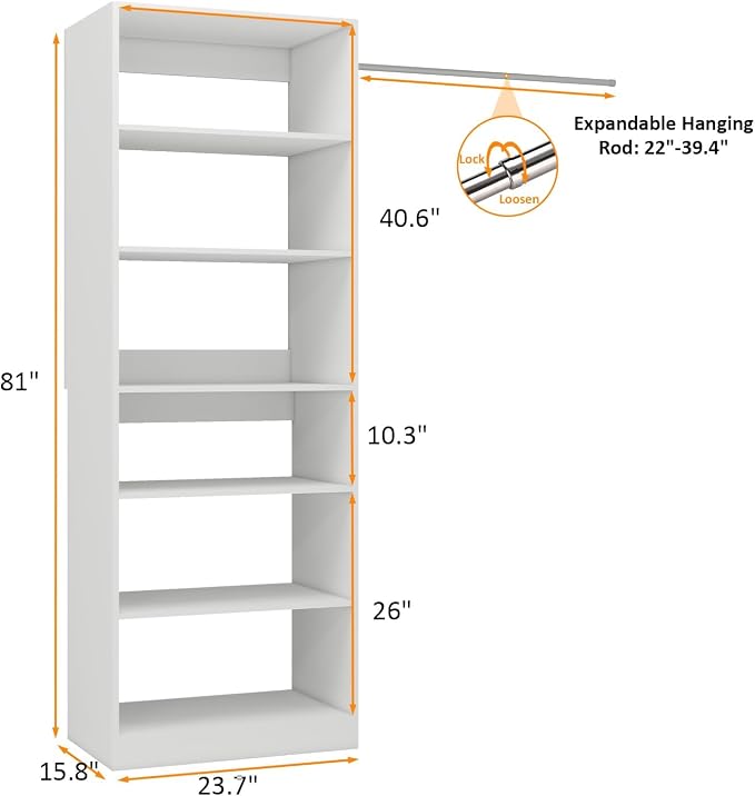 Closet System with Shelves, Shoe Cabinet, Shoe Rack - Image 2