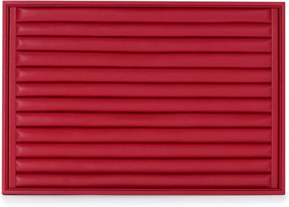 Oirlv Gorgeous Red Leather Ring Organizer Tray Jewelry Display Tray Stackable - Image 4