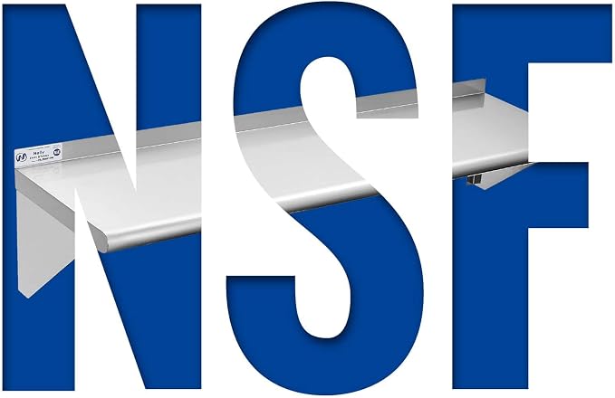 Hally Stainless Steel Shelf 12 x 60 Inches 315 lb, NSF Commercial Wall Mount - Image 5