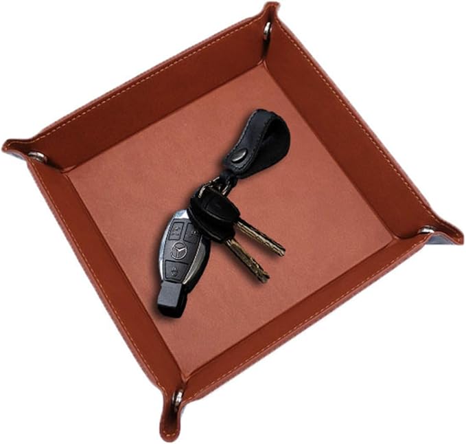 siduater Valet Tray Desktop Storage Organizer – Vegan Leather Catchall Tray - Image 5