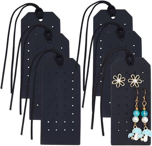 6Pcs 4.3x2.2 Inch PU Leather Pierced Earring Organizer Hanging Case 32 Holes by QUALITYCALFOVERA