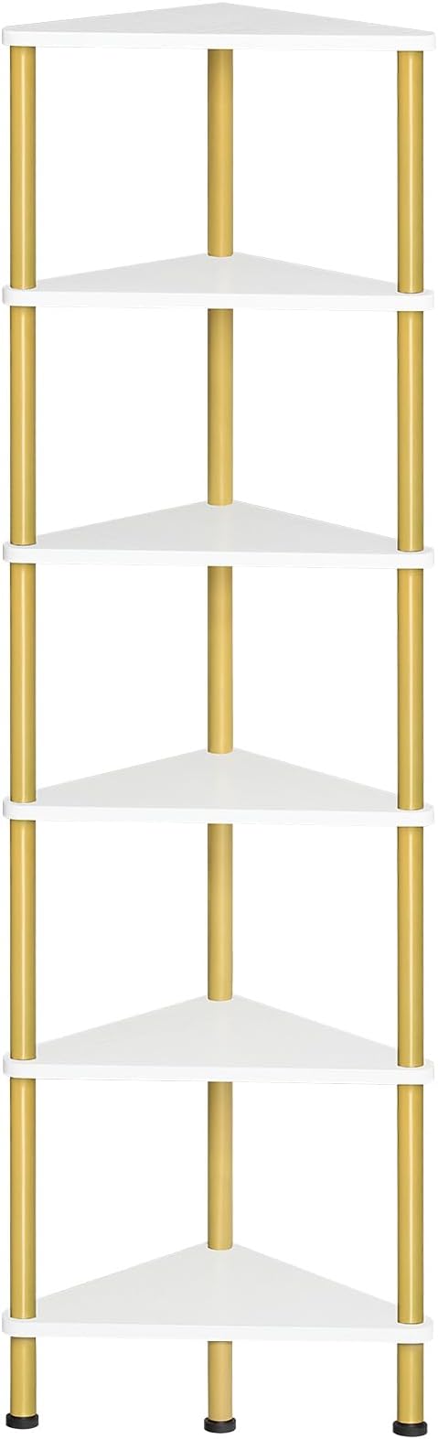 HOOBRO Corner Shelf Stand, Industrial 6-Tier Wall Corner Bookshelf by HOOBRO