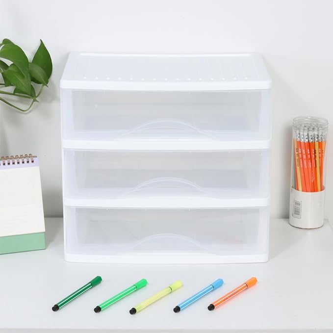 BYCY Plastic Stackable Storage 3 Drawers, Easily Assemble - Image 6