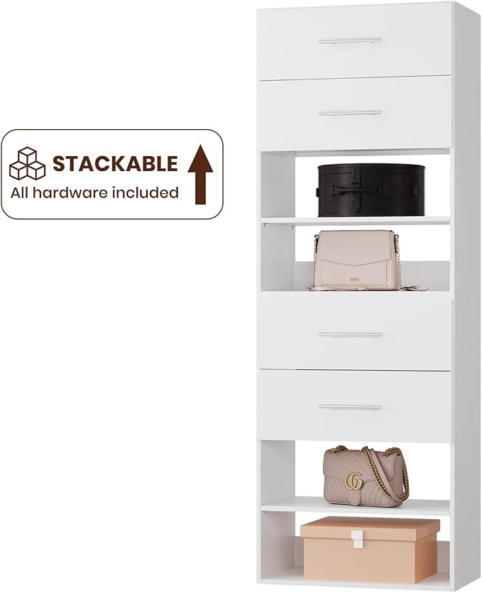ROOMTEC 19.5" 2 Drawer Short Tower Closet Unit, Modular Closet System - Image 7