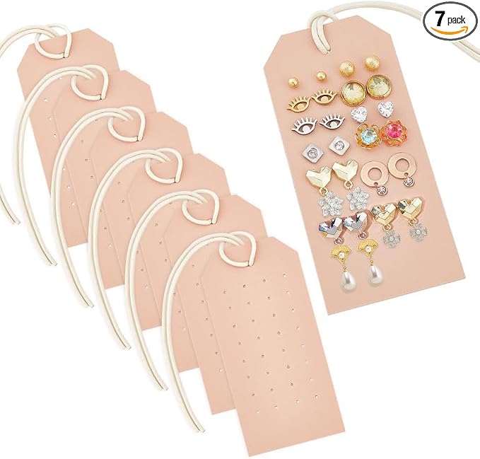 OLYCRAFT 7Pcs Portable Leather Earring Holders Pierced Earring Display Card by OLYCRAFT
