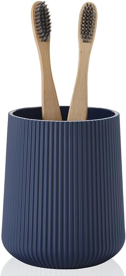 YAUKPH Navy Blue Striped Toothbrush Holder by KellyHome