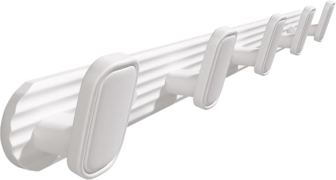 Coat Rack Wall Mount White, 5 Hooks Rack Metal Coat Hanger Wall by Dancrul
