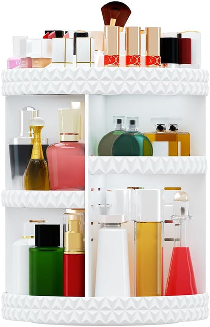 360 Rotating Makeup Organizer, DIY Adjustable Makeup Carousel Spinning Holder by Famitree