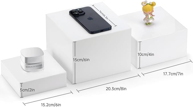 White Acrylic Food Display Risers Boxes Party Wedding Dessert Table Buffet - Image 2