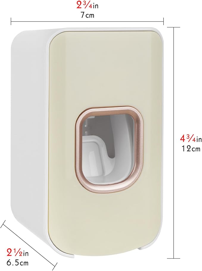 2 Slot Toothbrush Holder and Toothpaste Dispenser Wall Mounted, Automatic - Image 2