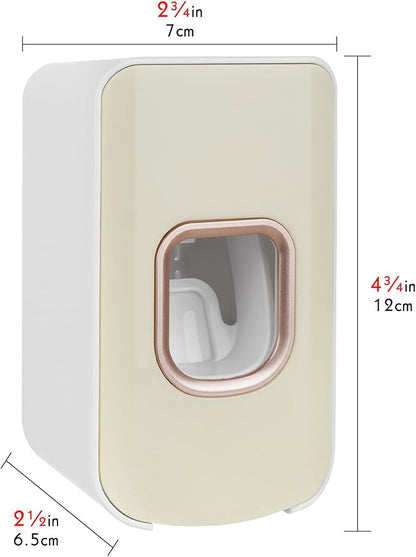 2 Slot Toothbrush Holder and Toothpaste Dispenser Wall Mounted, Automatic - Image 2