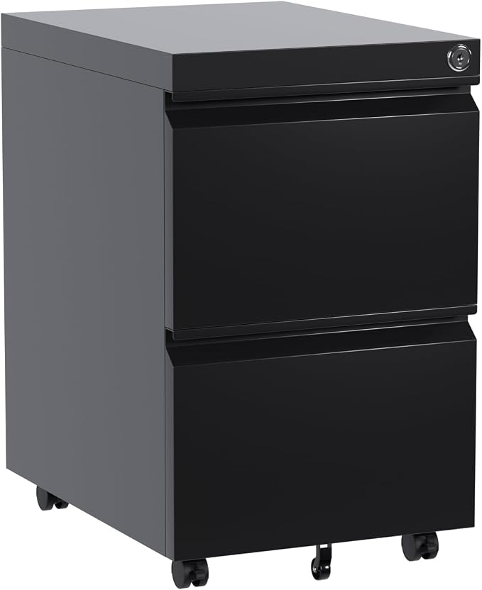 2-Drawer Rolling Metal File Cabinet - Image 5