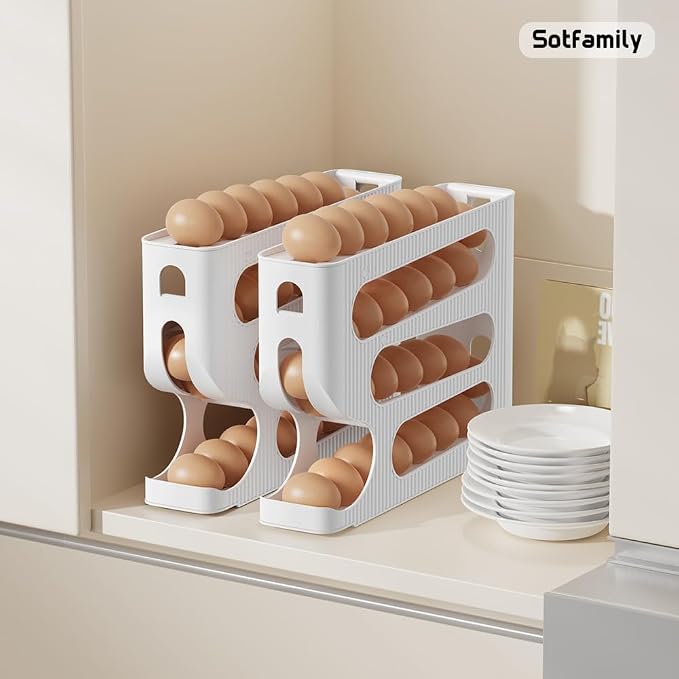 Egg Holder for Fridge, Automatic Rolling Egg Dispenser for Refrigerator - Image 8