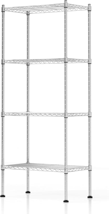 4 Tier Shelving Unit, 176 LBS Per Shelf Height Adjustable Narrow Storage Shelves by FUXRYTH