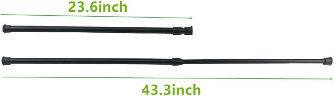 Tension Rods, 4 Pack Adjustable Spring Steel Cupboard Bars Tension Curtain Rod - Image 2