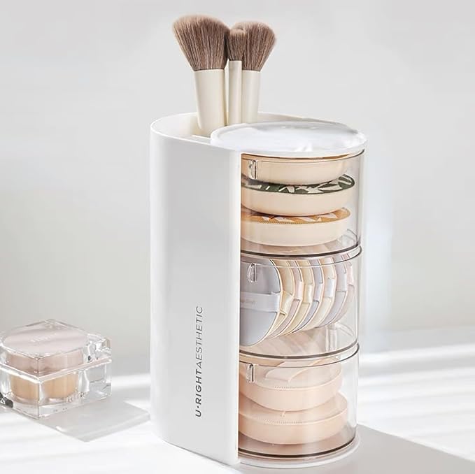 Makeup Organizer Rotating Tower Storage Box by Siehpa3