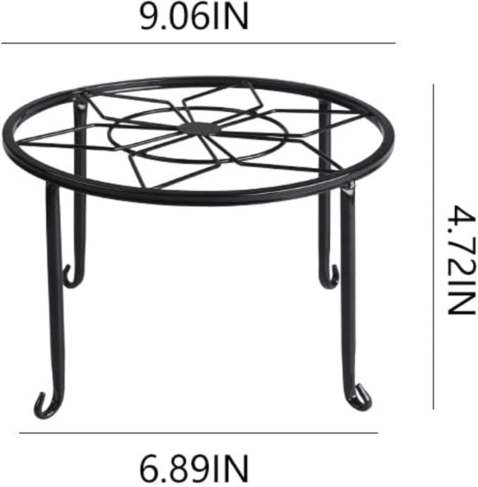 4 Pack Black Metal Potted Plant Stand - Image 2