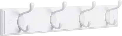 SONGMICS Wall-Mounted Coat Rack, Hook Rack, 4 Dual Metal Hooks, by SONGMICSbySONGMICSHOME