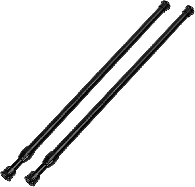 2 Pack Small Tension Curtain Rod, Short Adjustable Extendable | Spring Loaded by GinbelDirect