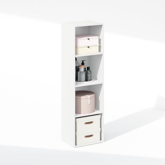 Furinno Reed Closet Organizers and Storage, 4-Tier Closet Organizer, Open Shelf by Furinno-FitsYourSpaceFitsYourBudget