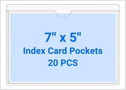 20 PCS Clear Self Adhesive Plastic Label Pockets, Top Loading Business & by Kvatr-X