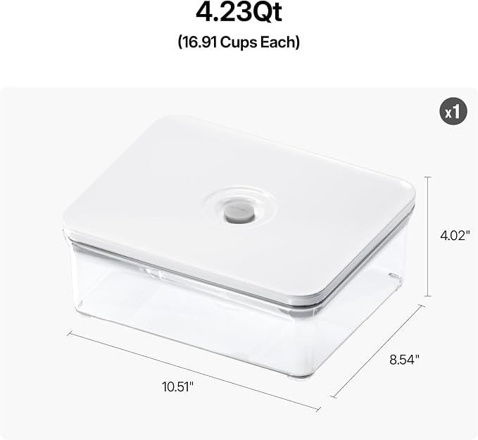 VAKUEN Premium Airtight Food Storage Containers, 4L Smart One-Click Seal Lid - Image 2