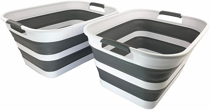 SAMMART 27L Collapsible Plastic Laundry Basket by SAMMART
