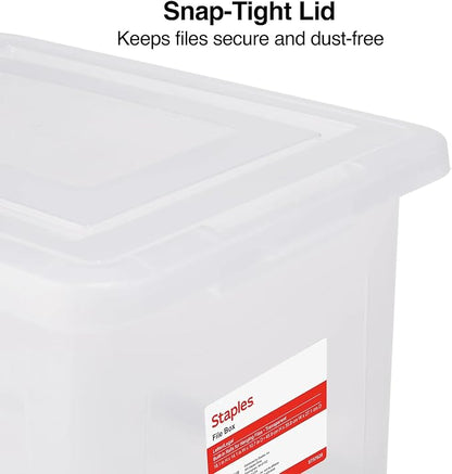 STAPLES Plastic File Box with Snap Lid, Letter/Legal Size, 2/Pack | Stackable - Image 5
