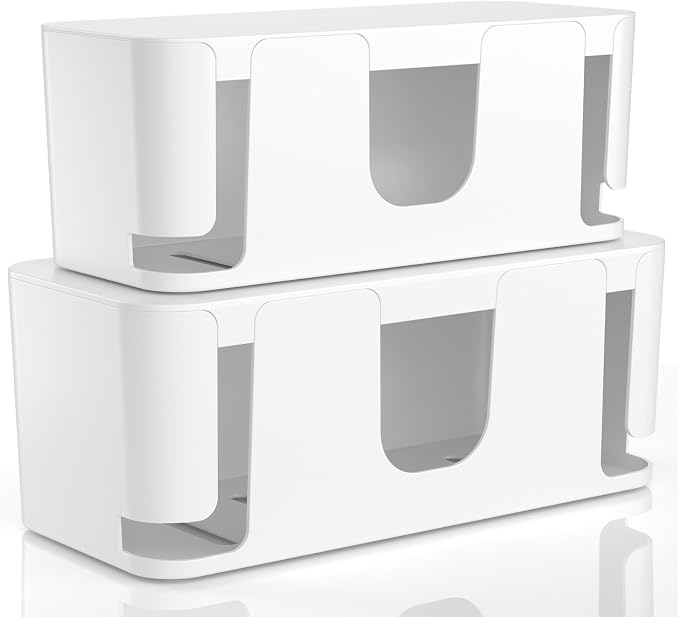 Delamu 2 Pack Cable Management Box, Stylish Cable Organizers by DELAMU