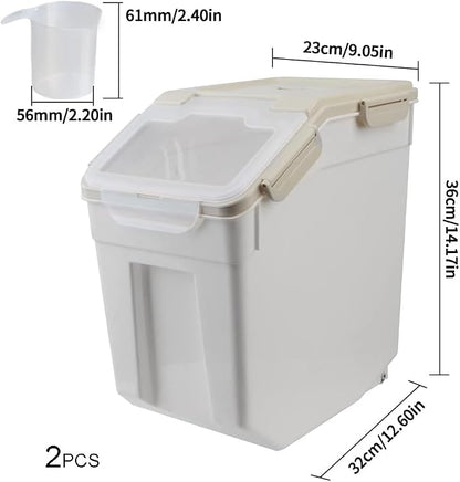 25LB Large Flour Storage Container Bin, 2 Pack Airtight Plastic - Image 4