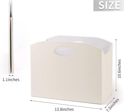 EZDeco Magazine Holder Foldable Magazine Rack Floor PU Leather File Holder - Image 2