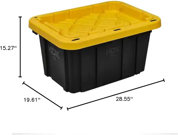 HDX Tough Polypropylene Plastic 27 Gal. Storage Tote in Black by HDX - Image 7