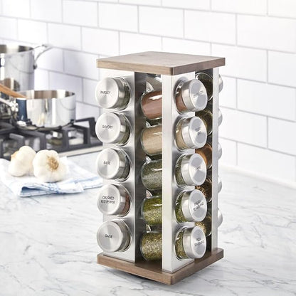Kamenstein 20 Jar Vintage Revolving Countertop Spice Rack Organizer - Image 6