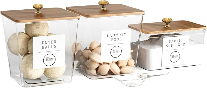 3 Pack Acrylic Laundry Room Organization Containers by YHEcommerce92