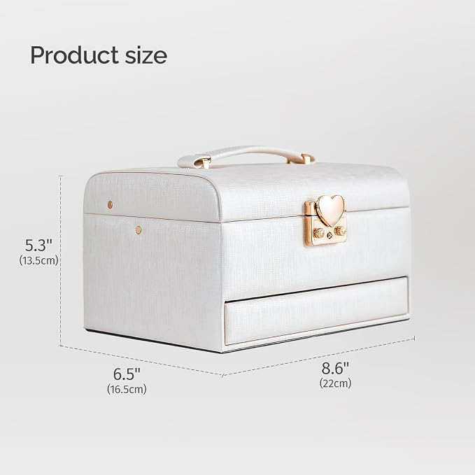 CASEGRACE Jewelry Box, 3 Layers Leather Jewelry Storage Box - Image 5
