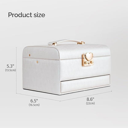 CASEGRACE Jewelry Box, 3 Layers Leather Jewelry Storage Box - Image 5