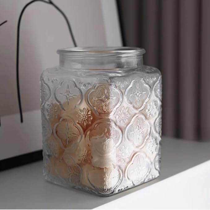 ANSQU 25.3 FL OZ Square Glass Jar, Glass Storage Canister - Image 4