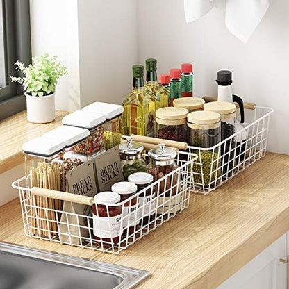 Kitchen Wire Baskets Farmhouse Decor Metal Food Storage Organizer, Household - Image 4