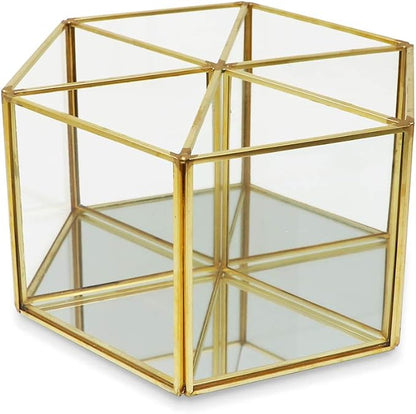 Isaac Jacobs 6-Compartment Rotating Makeup Brush Holder, 360 Degree Acrylic by IsaacJacobs