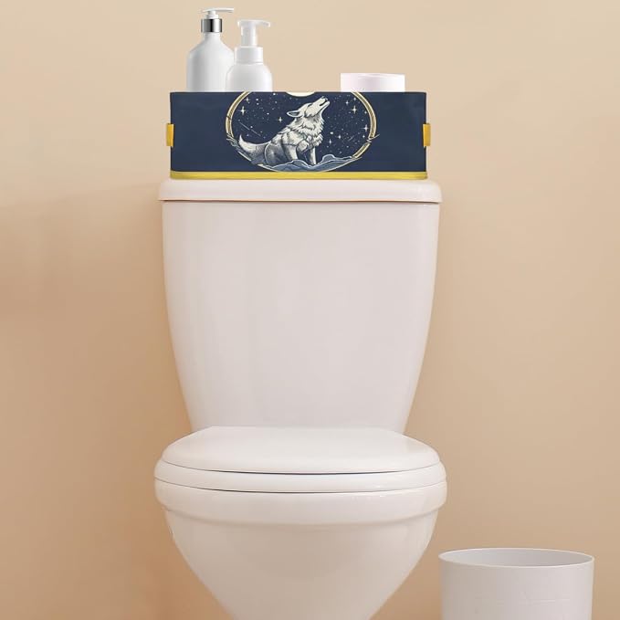 Wolf Stars Moon Bathroom Storage Basket, Foldable - Image 7